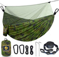 Camping Hammock with Net, Travel Portable Lightweight Hammocks with Tree Straps by QEVOOON