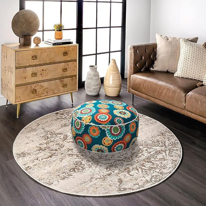 Magpie Fabrics Indoor/Outdoor Inflatable Stool Ottoman Pouf, Water Repellent - Image 8