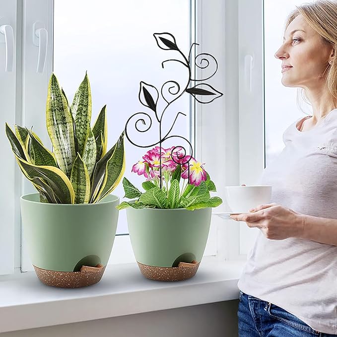 Decorative Metal Plant Trellis for Indoor Potted Plants – Leaf Shape Vine - Image 6