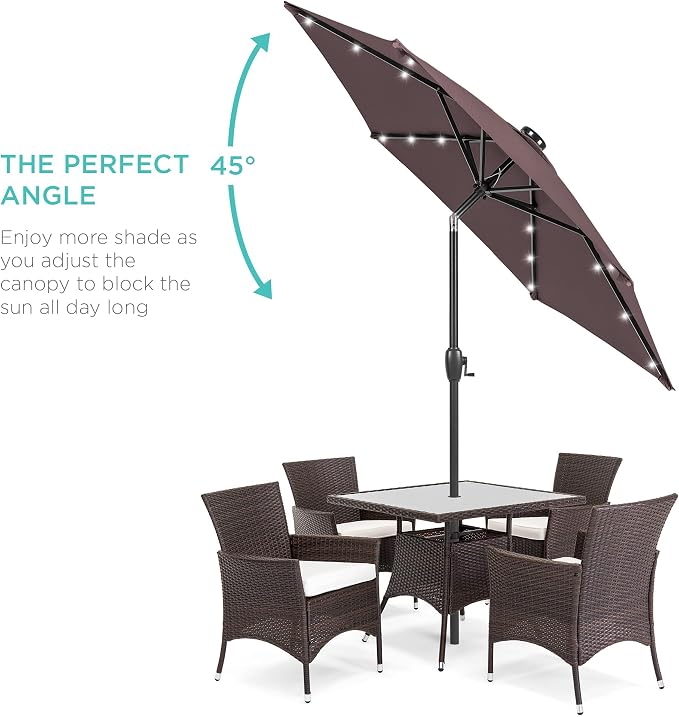 Best Choice Products 7.5ft Outdoor Solar Market Table Patio Umbrella - Image 2