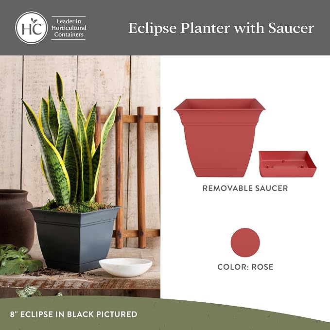 The HC Companies 6 Inch Eclipse Square Planter Pots - Image 2