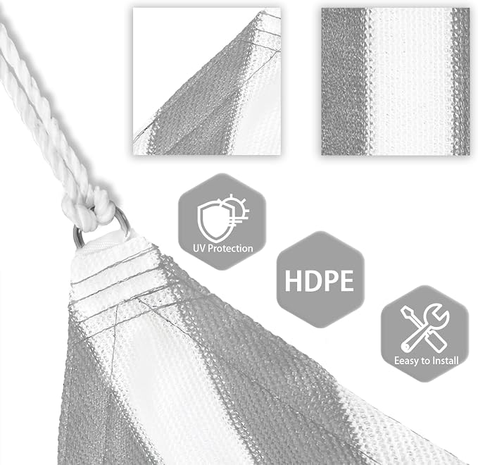 Patio Paradise 25' x 25' x 25' Sun Shade Sail Triangle Canopy Shade Cloth - Image 3
