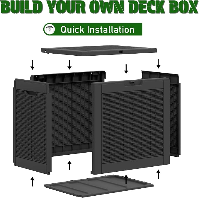 Outdoor Storage Box, Resin Deck Boxes Indoor and outdoor, Waterproof Storage - Image 4