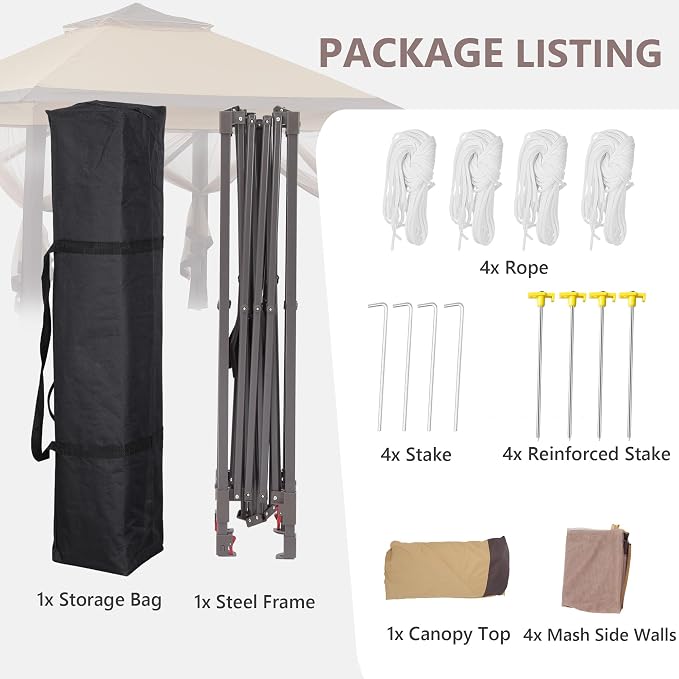 GDY 11x11 Pop Up Canopy Tent, Outdoor Canopy - Image 6
