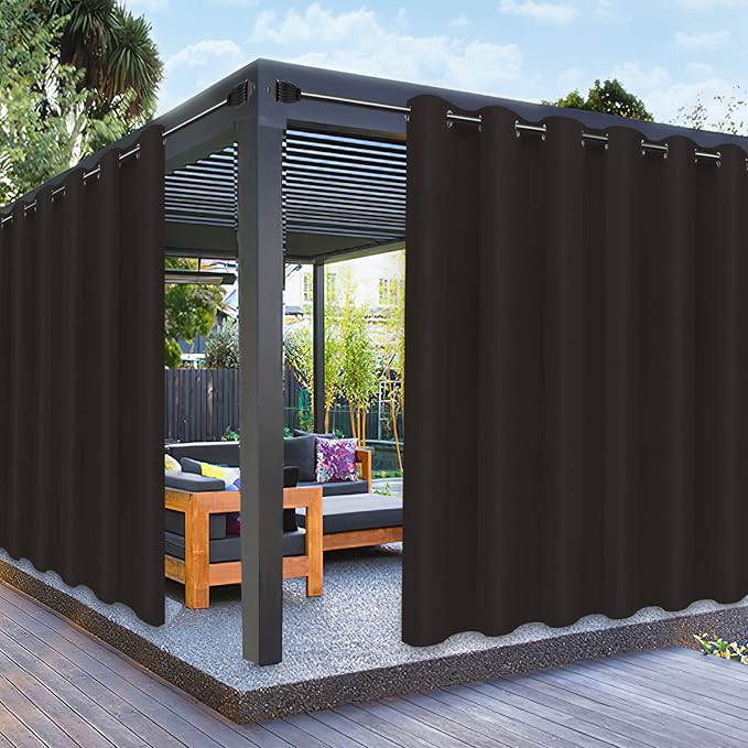 PureFit Outdoor Curtains for Patio Waterproof Weatherproof, UV Resistant by PureFit