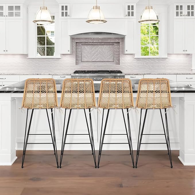 IDZO Rattan Counter Height Bar Stools, 36.5" Tall, 400lbs Capacity, Durable - Image 7