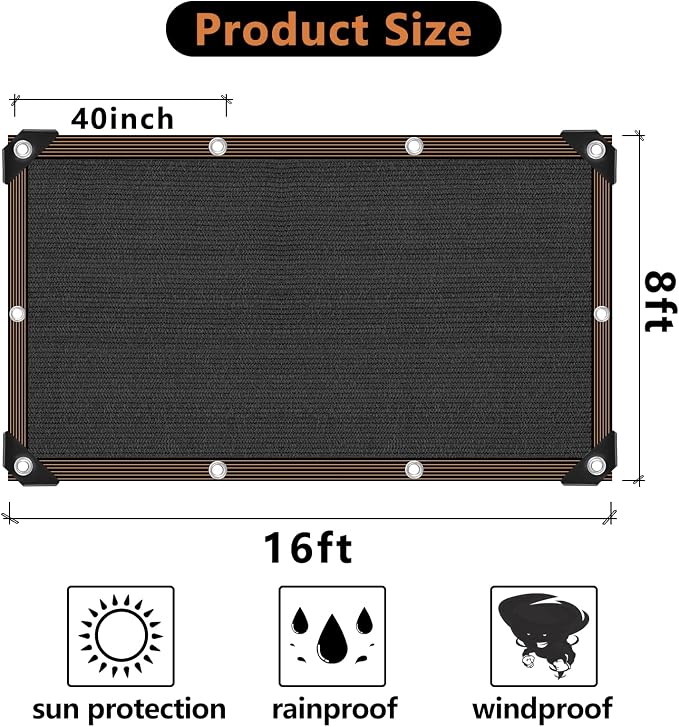 8 x 16 FT Shade Cloth 90% Sunblock Net - Image 2