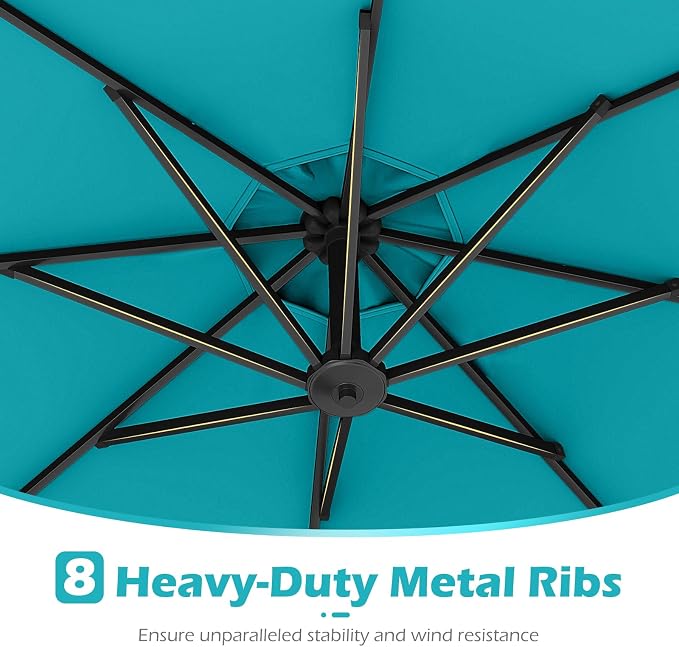 Tangkula 10ft Solar LED Patio Umbrella - Image 9