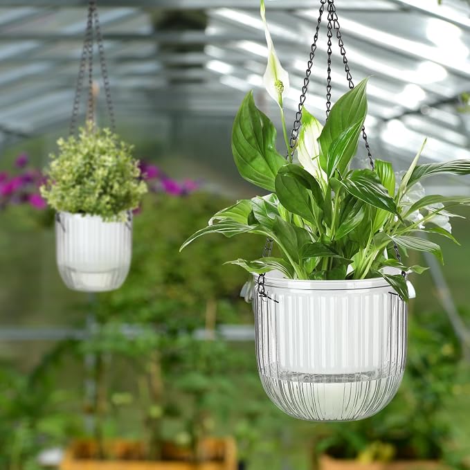 Maxcheck 4 Pcs Self Watering Hanging Planters Indoor Gift 6.5'' 4.5'' Hanging - Image 6