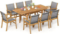 Tangkula 9 Pieces Acacia Wood Patio Dining Set by TANGKULA