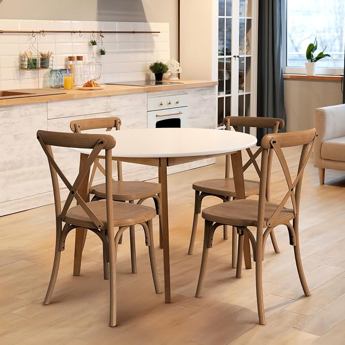 VINGLI Plastic Outdoor Dining Chairs Set of 2, Stackable Patio Dining Chairs - Image 4