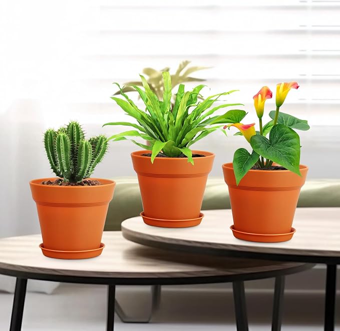 4 inch Small Plastic Nursery Pots, 16 Pack Plant Pots - Image 7