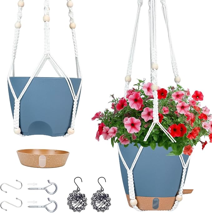 Hanging Planters for Indoor Plants 8 Inch, 2 Pack Hanging Baskets for Plants by Fielda