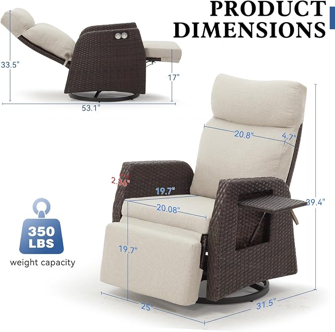 Adjustable Outdoor Recliner Chair - Image 2
