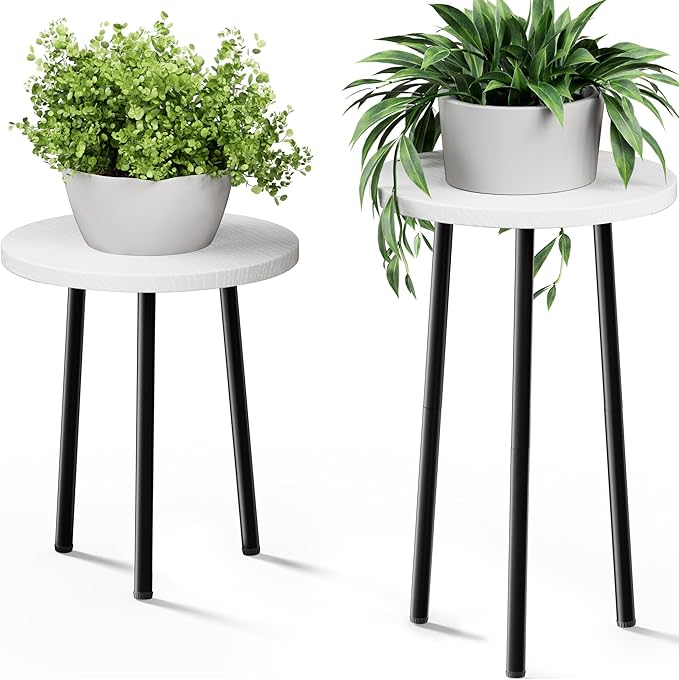 Plant Stand Indoor Tall: Corner Wood Plant Stand 2 Pack Mid Century Modern Decor by SAKSUNFORYOU