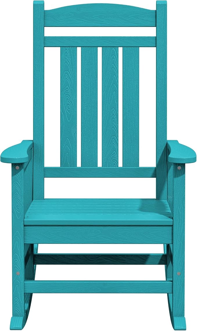 KINGYES Outdoor Rocking Chair Set of 2, High Density Polyethylene Patio Rocking - Image 9