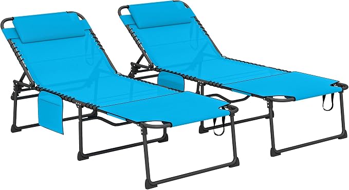 Outsunny 2 Piece Folding Chaise Lounge by Outsunny