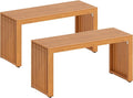 Tangkula Patio Acacia Wood Bench, 36” Outdoor All-Slat Wood Bench by TANGKULA
