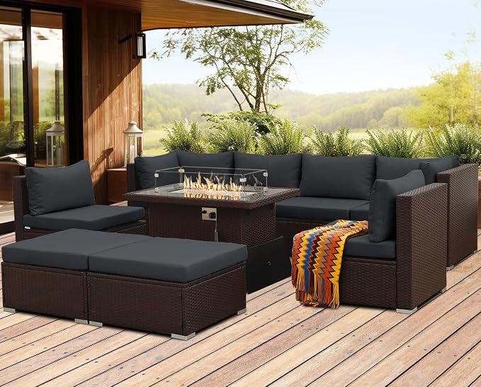 NICESOUL 8 Seat Extra Large Patio Furniture Set - Image 2