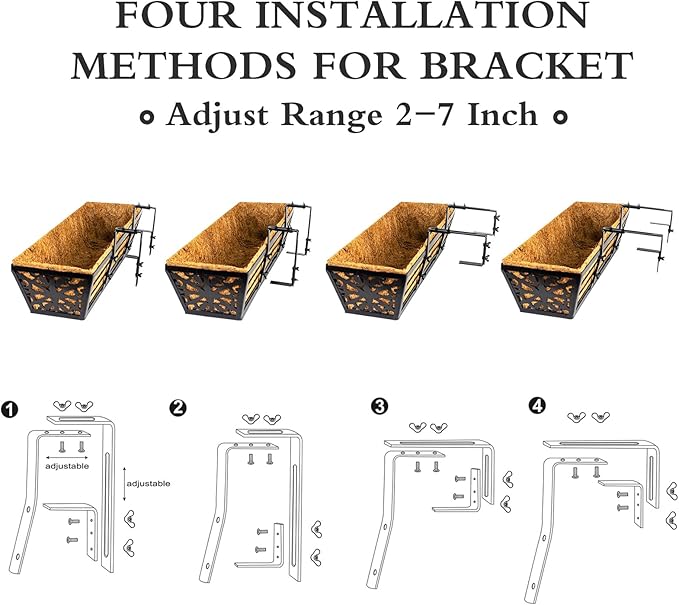 6 Pack 30 Inch Window Boxes Planters Railing Planter Box - Image 3
