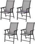 Giantex Set of 4 Folding Patio Chairs, Outdoor Portable Dining Chairs by Giantex