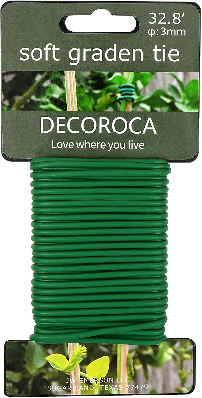 Decoroca Garden Flexible Tie, Soft Twist Plant Ties 32.8' by Decoroca