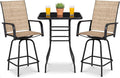 Homall 3 Piece Outdoor Patio Swivel Bar Stools Set, High Top Table by Homall