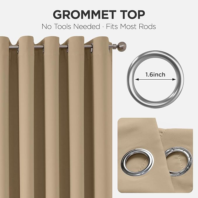 Joydeco Blackout Door Curtain for Doorway Privacy 80 Inches Long, Grommet - Image 9