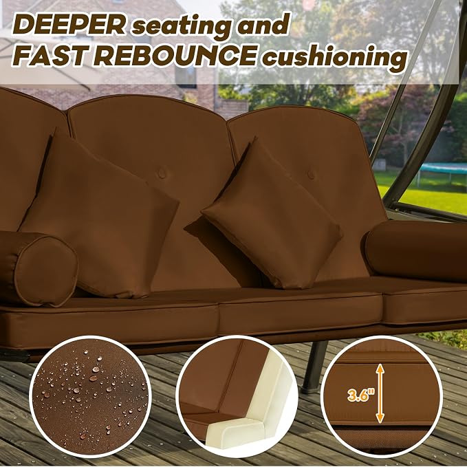 3 in 1 Outdoor Porch Swing - Image 6