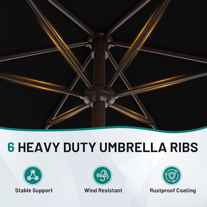 AreShark 7.5FT Patio Umbrella Table Market Umbrella - Image 6