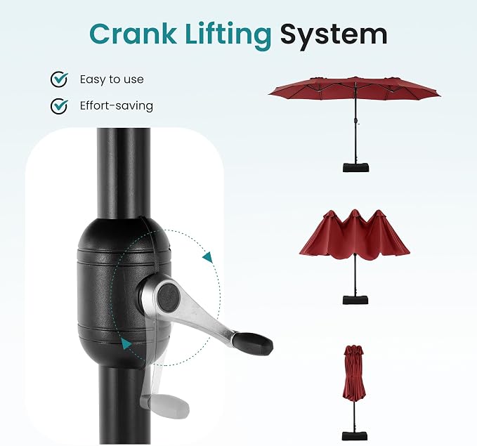 DUMOS 15FT Large Patio Umbrella - Image 3