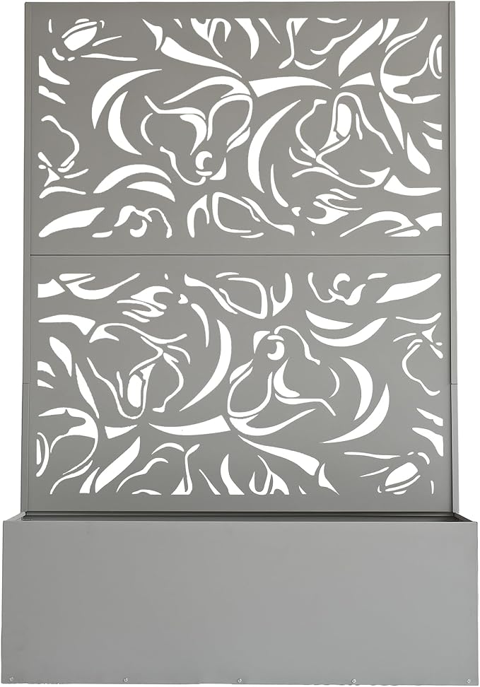 Oakland Living 6 ft. X 4 ft. Grey Freestanding Metal Privacy Screen Room Divider - Image 3