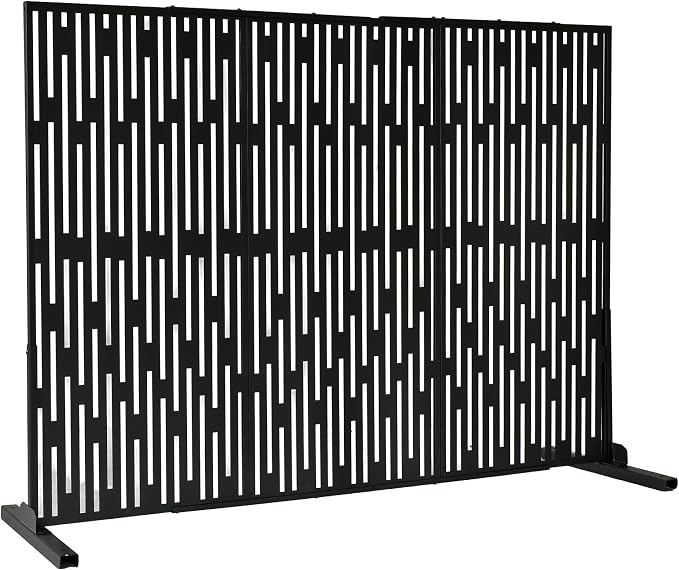 Oakland Living 6 ft. X 4 ft. Black Freestanding Metal Privacy Screen Room - Image 4