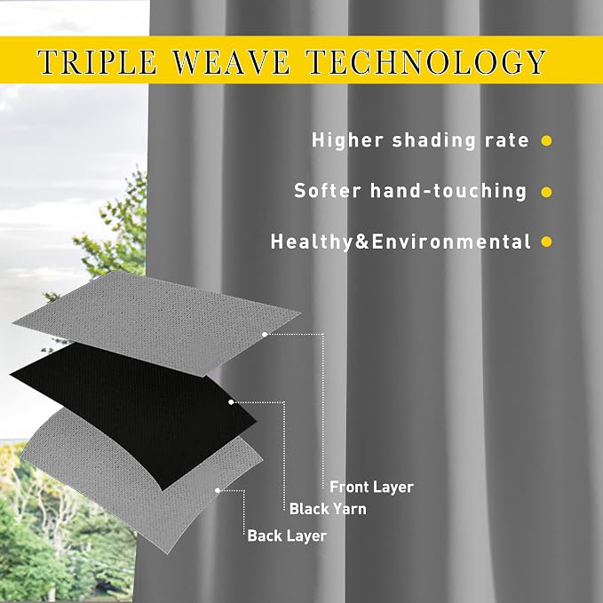 NICETOWN 2 Panels Gazebo Curtains Outdoor Waterproof & Windproof, Top and - Image 6