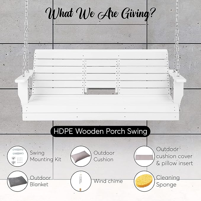 Premium Poly Lumber Porch Swing - Image 5