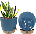 montresor 2-Pack of 8inch Self Watering Pots Blue Sturdy Plastic Flower Pot by Montresor