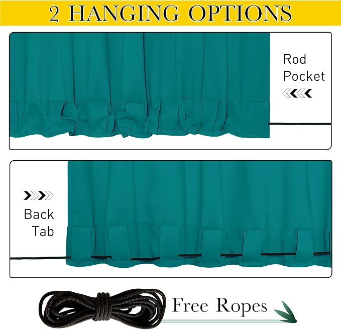 NICETOWN 2 Panels Weighted Blackout Outdoor Curtains - Image 3