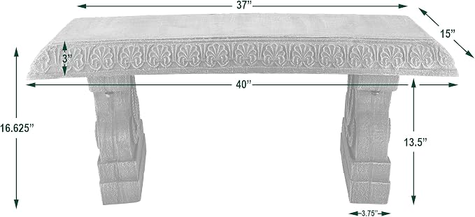 Arcadia Garden Products Outdoor Fiberclay Garden Bench - Image 3