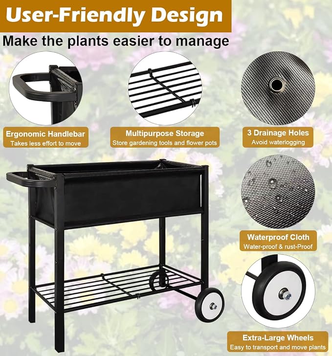 Koutemie Outdoor Raised Planter Bed Box - Image 5
