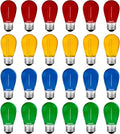 Meconard 24Pack S14 Colored LED String Light Bulbs, 1Watt Plastic Shatterproof by Meconard
