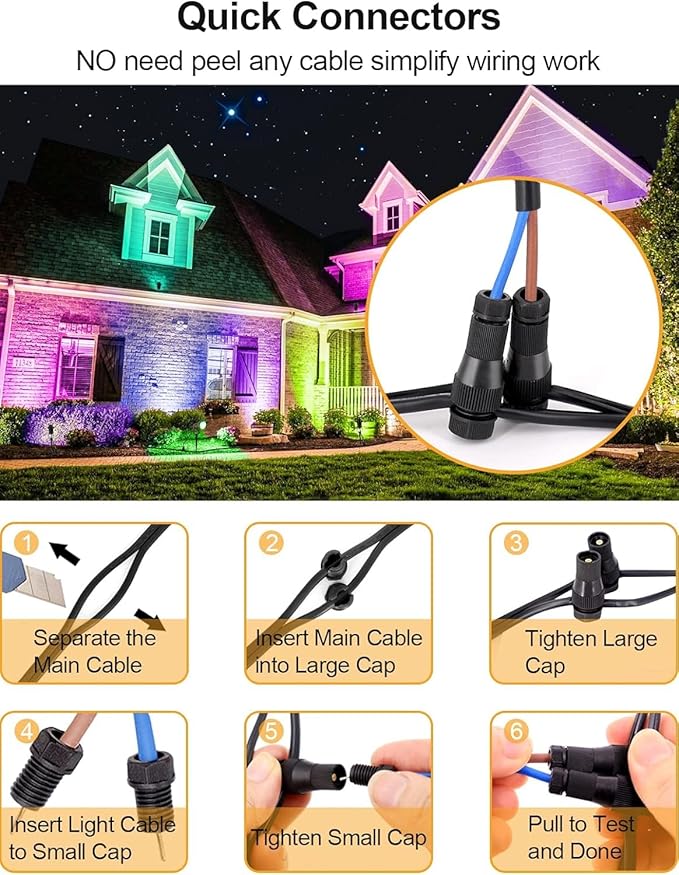 ZUCKEO 12W Color Changing Landscape Lights RGB Low Voltage Landscape Lighting - Image 4