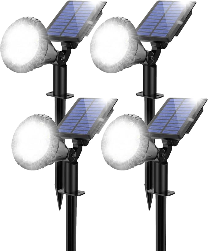 Solar Spot Lights for Outside, 21 LED Outdoor Solar Lights for Yard, 4 Pack by NBKLS