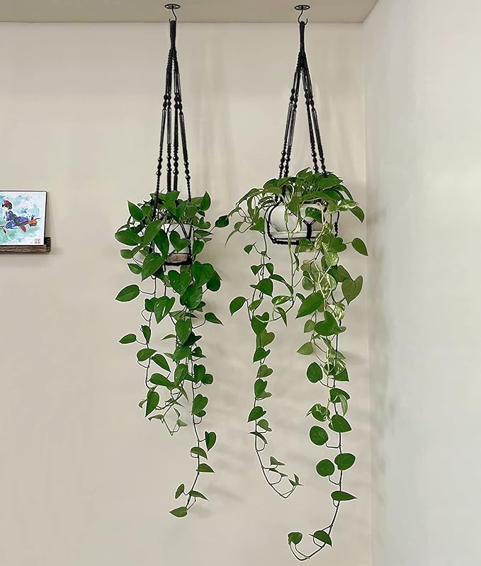 Mkono Macrame Plant Hanger Indoor Hanging Planter Basket - Image 7