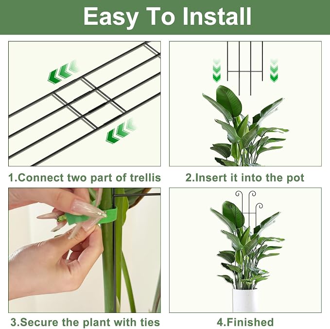 32.6in Tall Plant Trellis Indoor, Metal Garden Trellis - Image 6