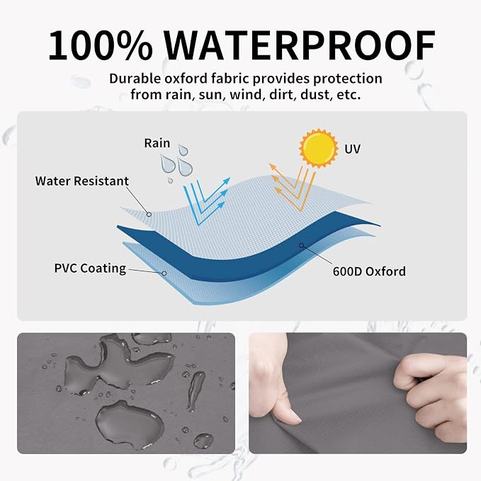 Easy-Going Heavy Duty 600D Outdoor Daybed Cover 92 Inch UV Resistant Patio - Image 3