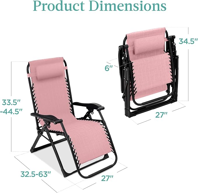 Best Choice Products Oversized Zero Gravity Chair, Folding Outdoor Patio - Image 2