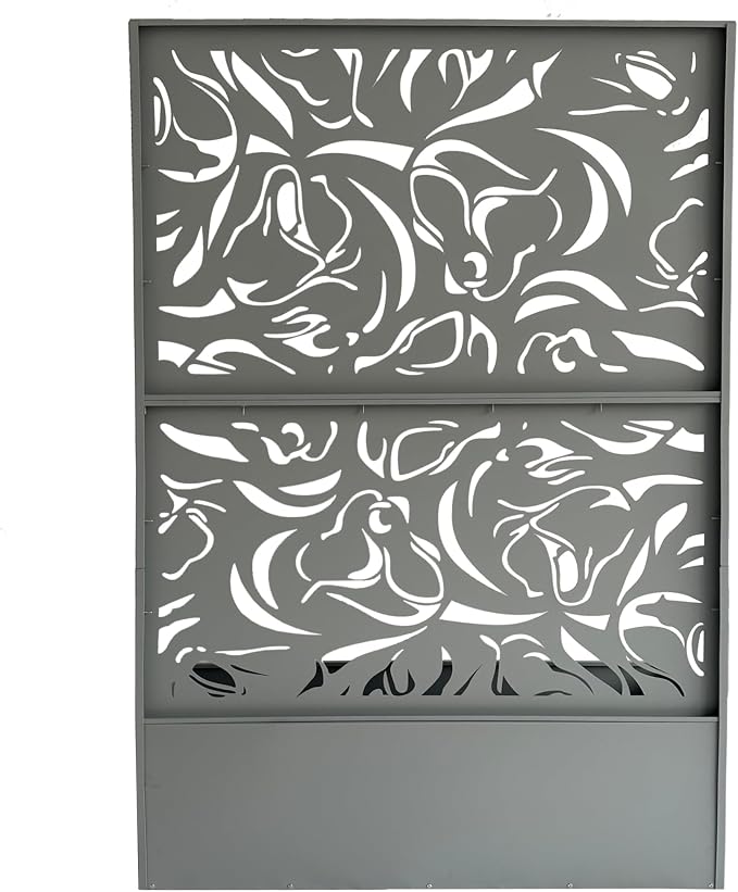 Oakland Living 6 ft. X 4 ft. Grey Freestanding Metal Privacy Screen Room Divider - Image 4