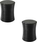 COSIEST Set of 2 Outdoor Side Table Black, Round MgO Concrete Side Table by COSIEST