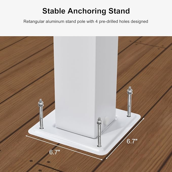PURPLE LEAF 10' x 13' Outdoor Aluminum Pergola White Heavy-Duty Retractable - Image 8