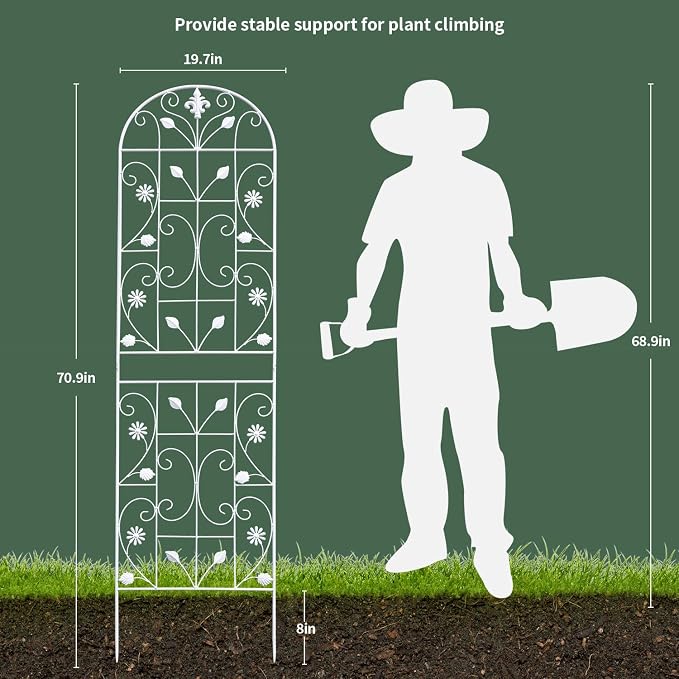 Trellis for Climbing Plants Outdoor, （2 Pack 70.8x19.6-inch）, Generic Metal - Image 5